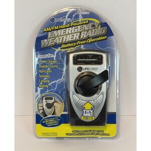 LifeLong Emergency Weather Radio Hand Crank AM/FM Battery Free New Sealed